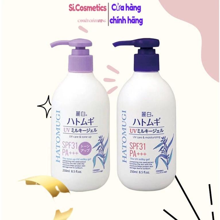 Sữa Dưỡng Thể Chống Nắng Dưỡng Trắng Da Hatomugi UV Care & Moisturizing The UV Milky Gel SPF 31/PA+++ 250ml