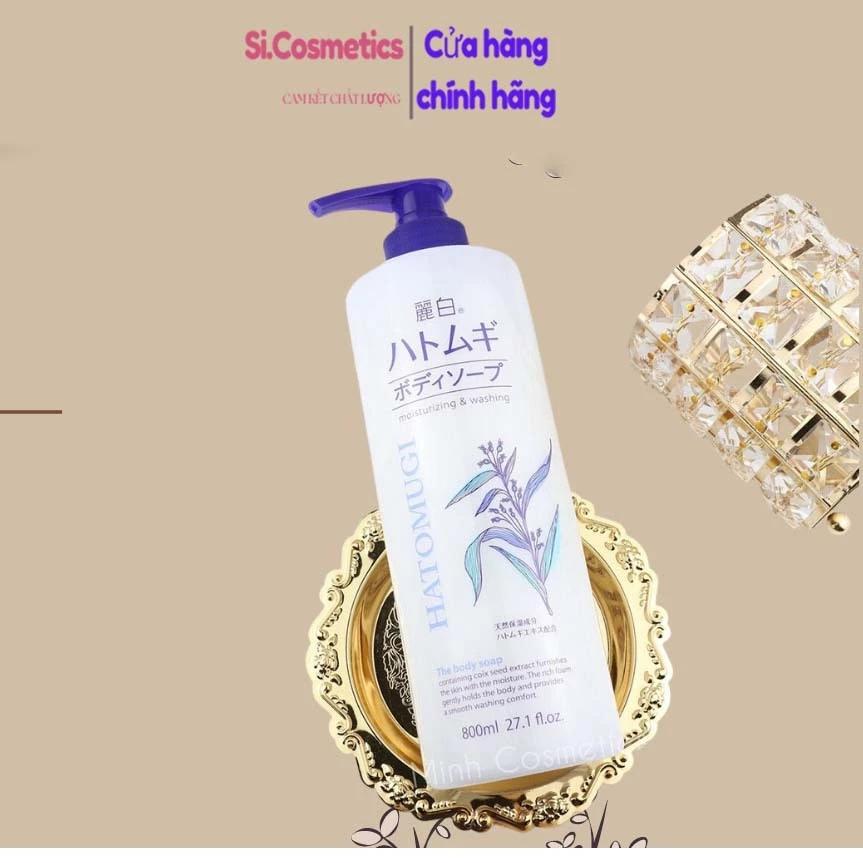 Sữa Tắm Hạt Ý Dĩ HATOMUGI Trắng Da Nội Địa Nhật 800ml
