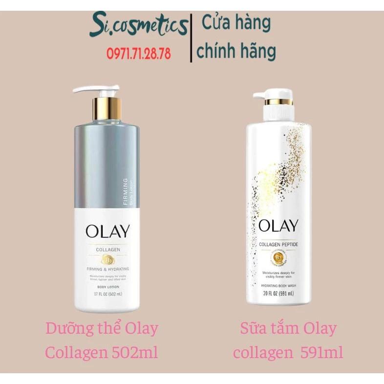 SỮA TẮM & KEM DƯỠNG THỂ OLAY COLLAGEN B3 FIRMING & HYDRATING BODY LOTION 502ML, 591ML