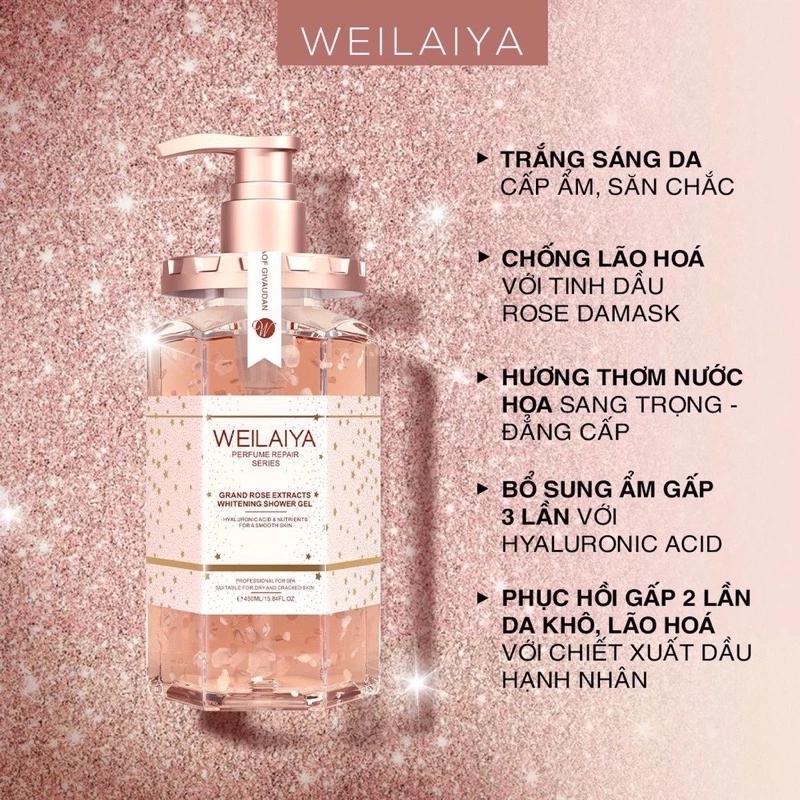 Sữa Tắm Trắng Da Cánh Hoa Hồng Damask Weilaiya Lưu Hương Thơm Lâu Toàn Thân