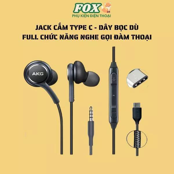 Tai nghe nhét tai AKG Jack Type C-3.5mm Samsung S8 S9 S10 S20 S21 S22 Note 8 Note 9 Note 10 Note 20