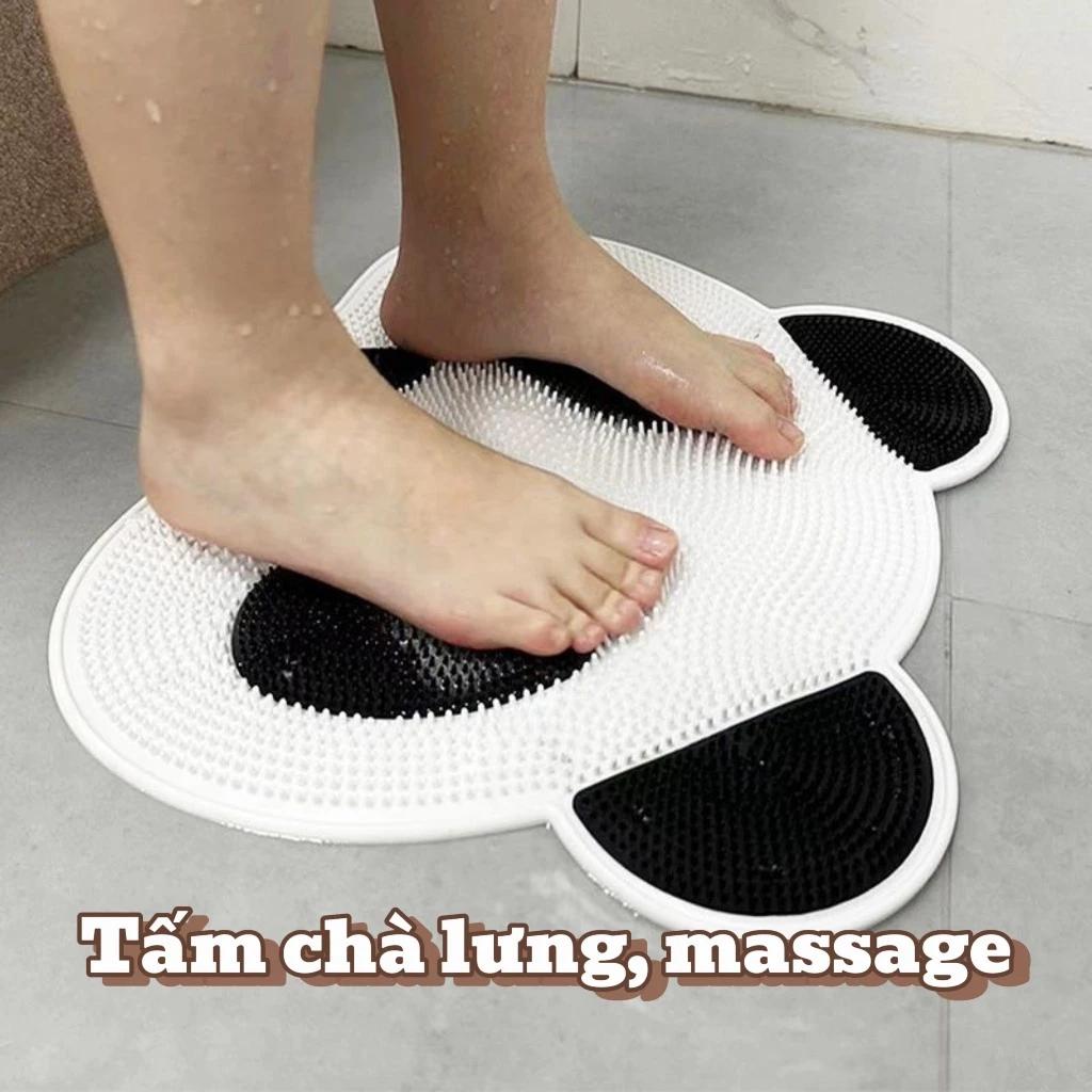 Tấm Chà Lưng Panda, Chà Chân Tạo Bọt Silicon Dán Tường Massage Tiện Lợi