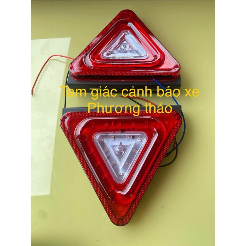 Tam giác điện 12v 24v cao cấp gắn cảnh báo , đèn led tam giác điện kích thước 15x15cm