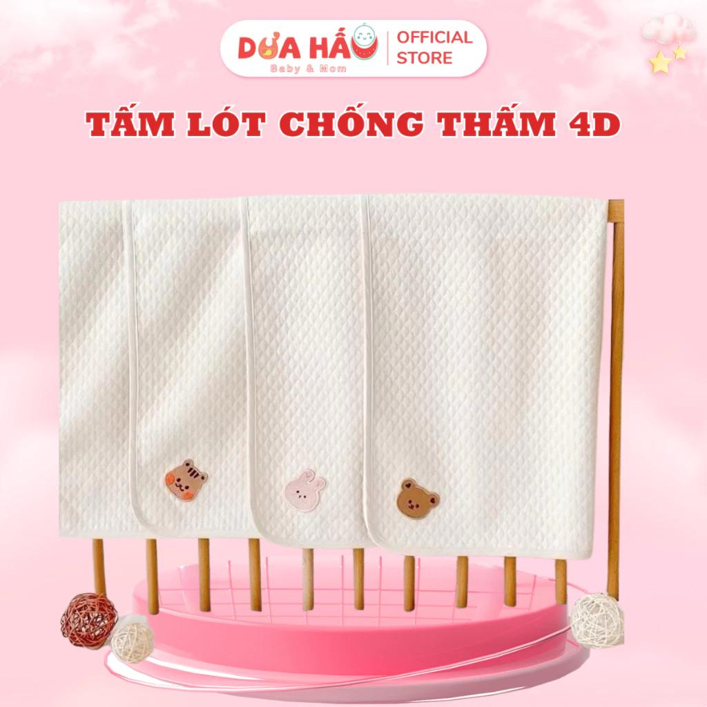 Tấm Lót Chống Thấm 4D Cho Bé Bề Mặt Organic - Siêu Mềm Mịn Thoáng Khí, Thay Bỉm Cho Bé