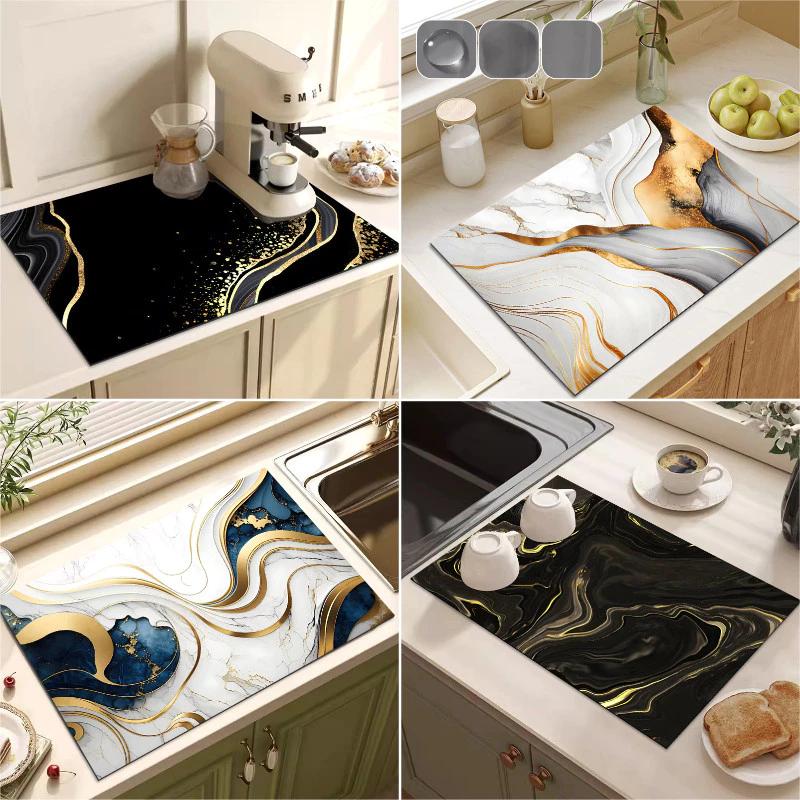 Tấm lót vòi phong cách Bắc Âu Tấm lót thoát nước nhà bếp màu đen Tấm lót bàn chống trượt