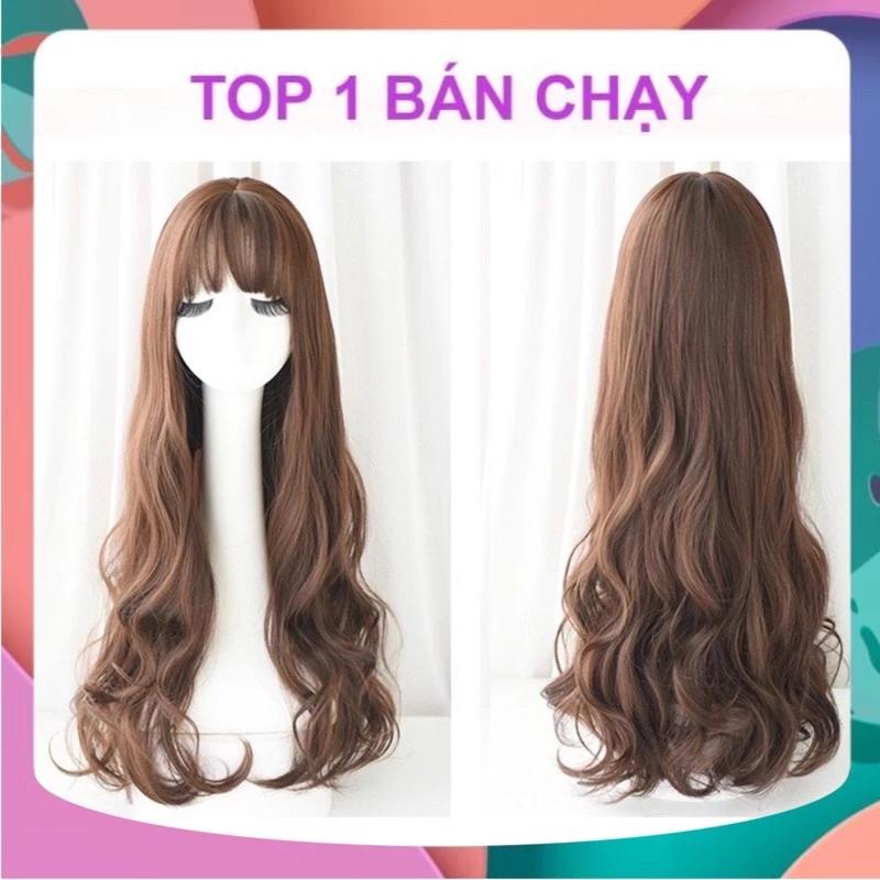 [TẶNG LƯỚI TRÙM] TÓC GIẢ BỘ NGUYÊN ĐẦU XOĂN ĐUÔI BỒNG CÓ DA ĐẦU HÀNG ĐẸP ĐAN LƯỚI HOA THOÁNG KHÍ