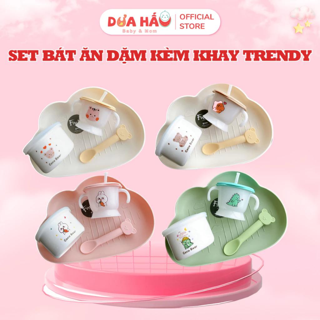 [Tặng Sổ Tay] Set Bát Ăn Dặm Kèm Khay Mẫu Mới Nhất Tiết Kiệm, Đáng Yêu Cho Bé