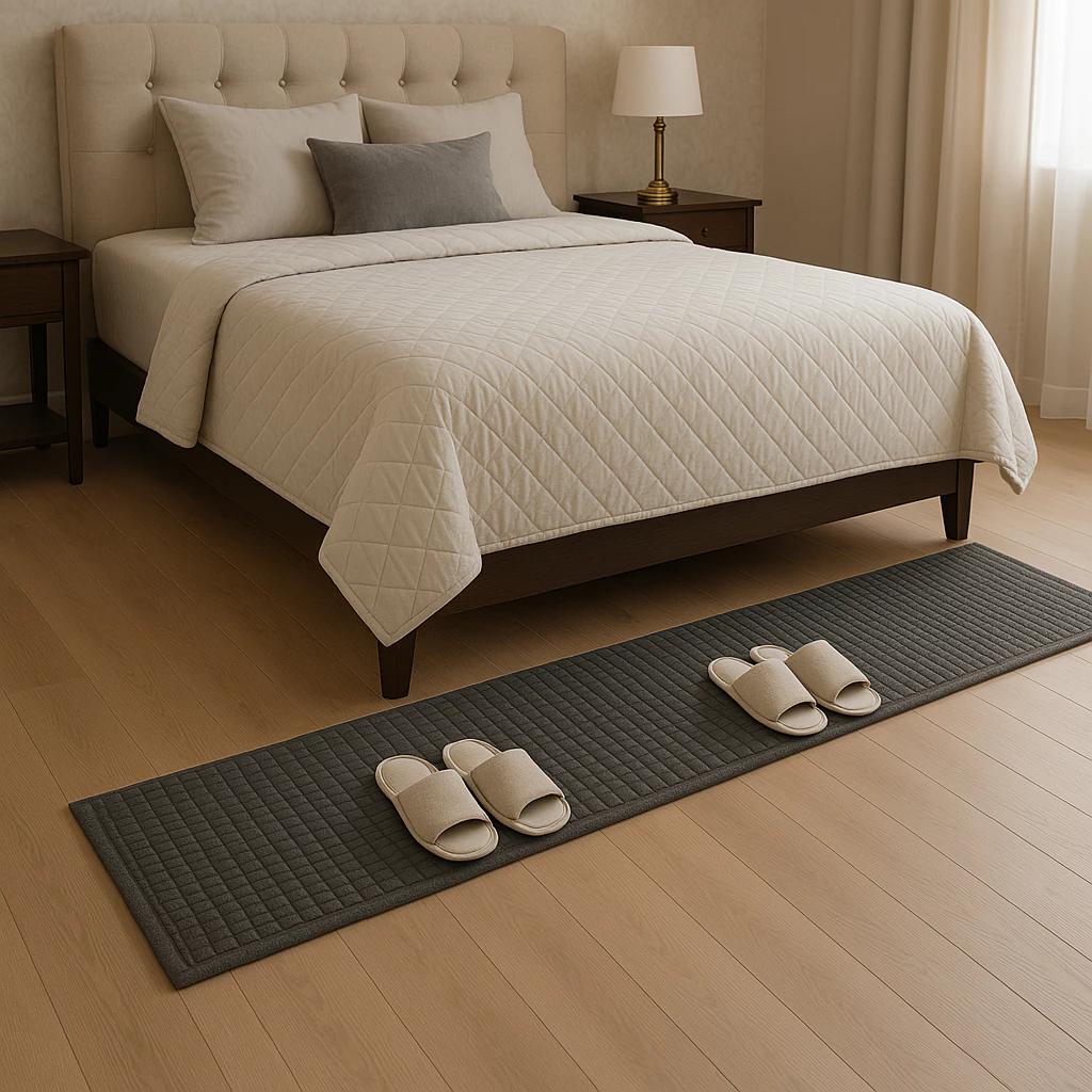 Thảm Chân Giường - Thảm Lau Chùi Chân Chống Trượt DUM Mặt Nỉ Đế Cao Su Kích Thước 120x45cm Cực Kì Hút Nước