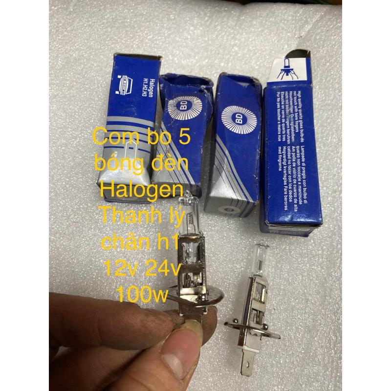 Thanh lý com bo 5 bóng đèn halogen chân h1 12v 24v 100w