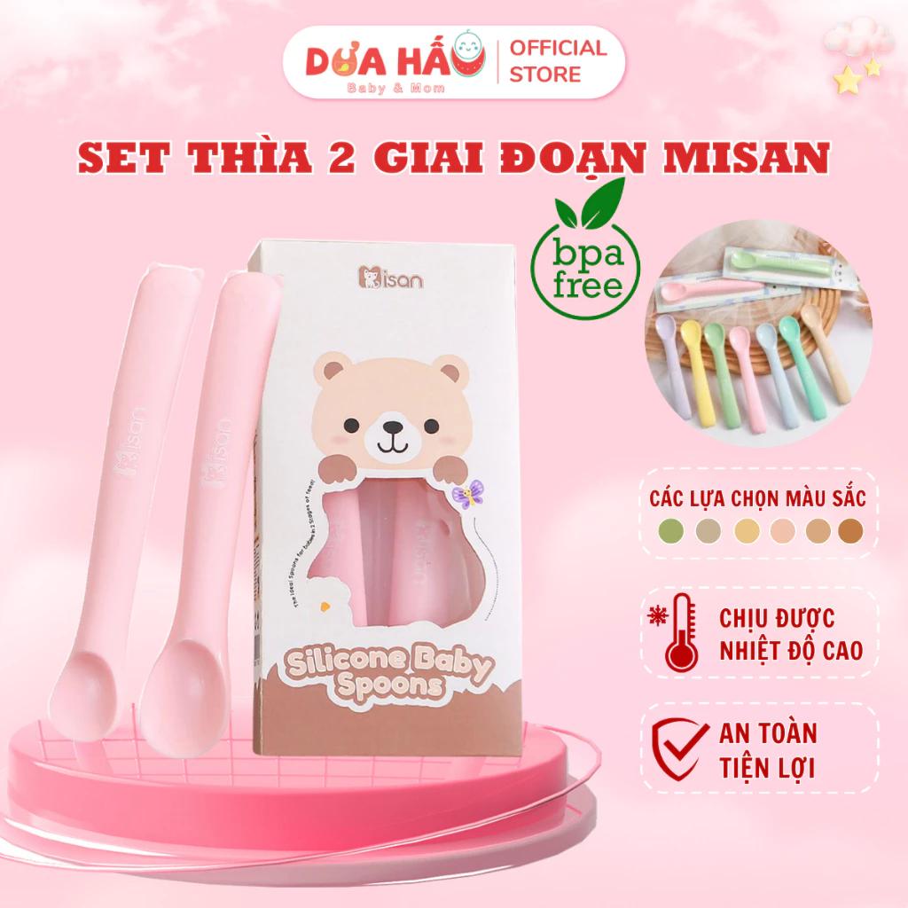 Thìa Ăn Dặm Silicone Cho Bé , Hộp 2 Chiếc Muỗng Ăn Dặm Uốn Cong, Bẻ Cong Đa Chiều 2 Giai Đoạn Cho Bé Từ 6 Tháng Tuổi