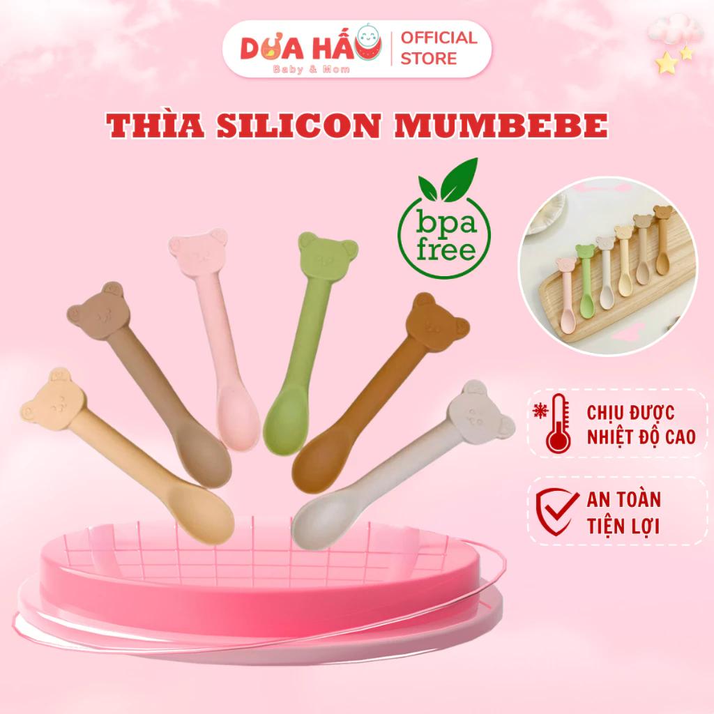Thìa Ăn Dặm Silicone Mềm Cao Cấp Mumbebe Cho Bé Dưa Hấu Baby Mom