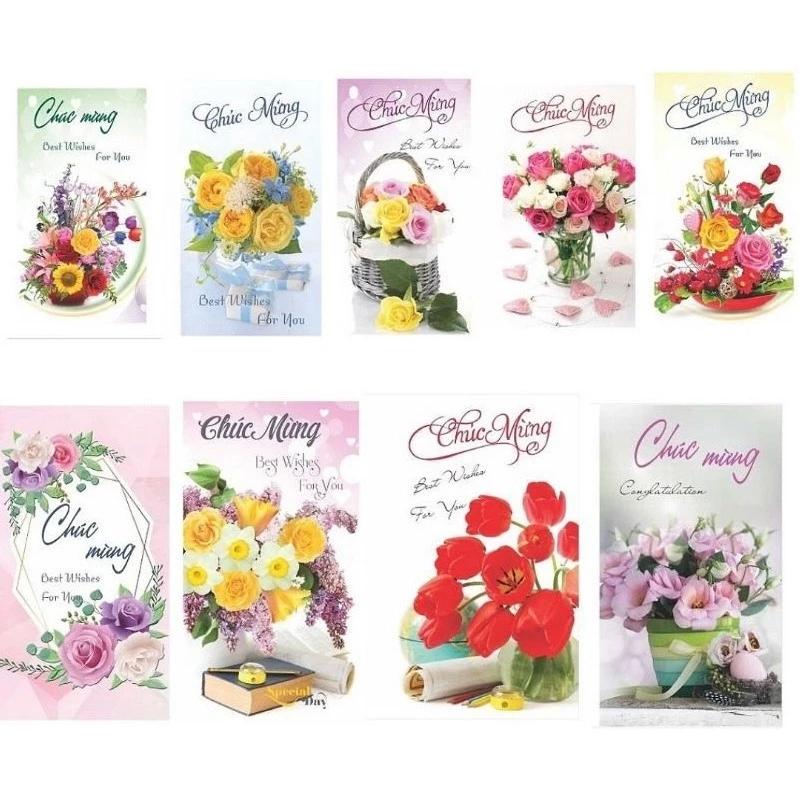 Thiệp chúc mừng kèm phong bì tặng tất cả các dịp lễ 20/10-14/2-20/11-8/3, sinh nhật, kỉ niệm...