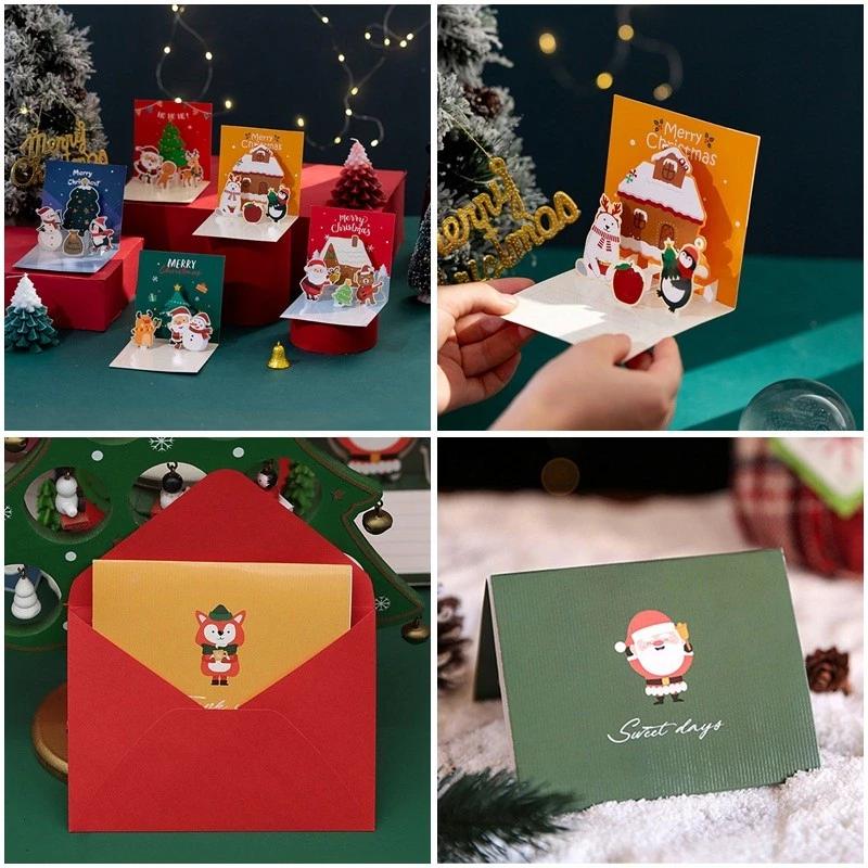 Thiệp chúc mừng ông già Noel Giáng sinh 3D gấp Thiệp chúc mừng Đồ dùng Giáng sinh