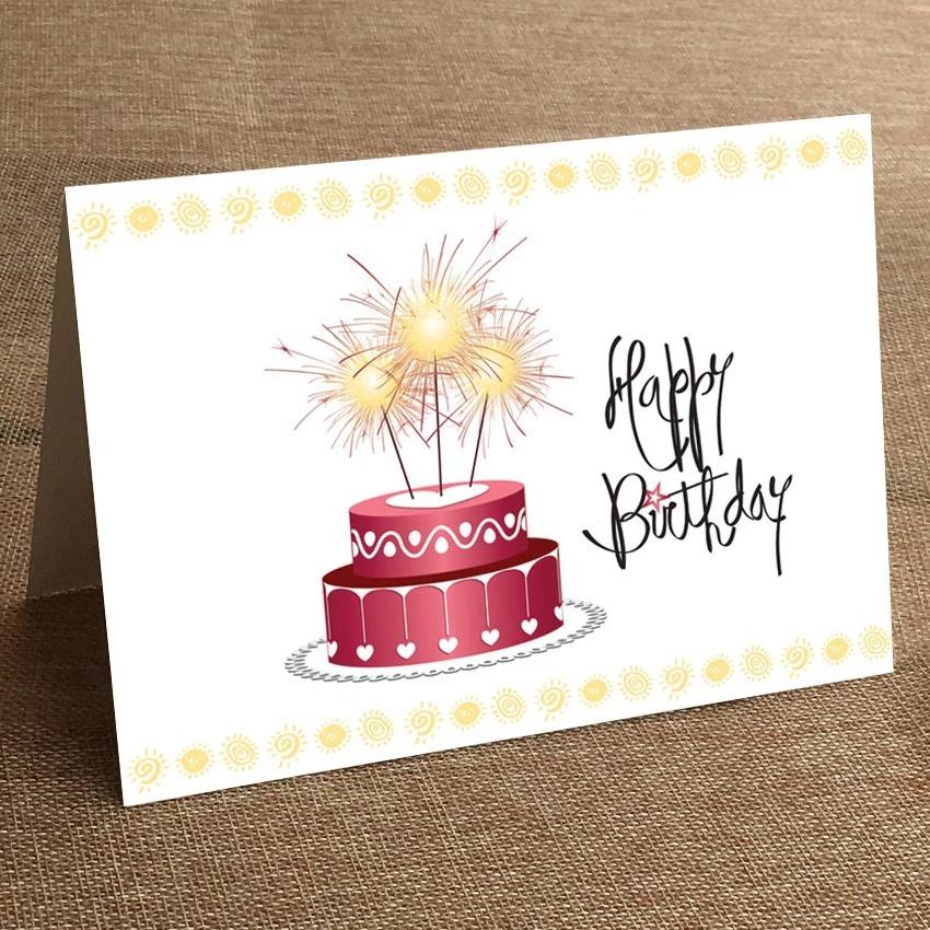 Thiệp chúc mừng sinh nhật, có kèm phong bì, thiếp đơn giản đẹp cute dễ thương, quà tặng người yêu, cho nam nữ, người lớn