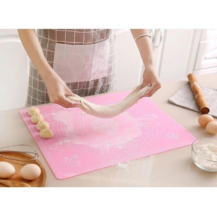 Thớt silicon dẻo 40x50 làm bánh chống dính, không thấm nước - có vạch chia