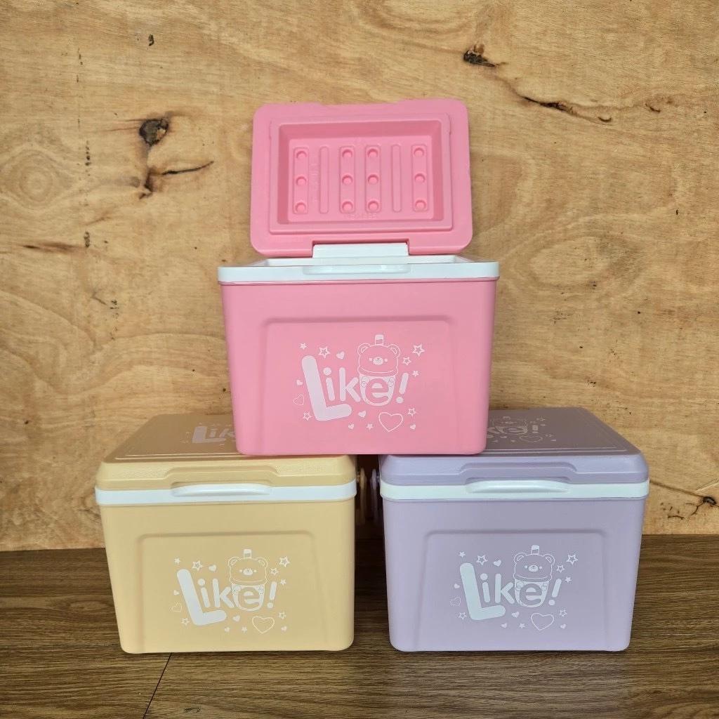 Thùng đá mini 1500ml màu hồng, tím, vàng dễ thương giữ lạnh tốt đựng trà sữa, cafe sữa phù hợp đi học, đi làm