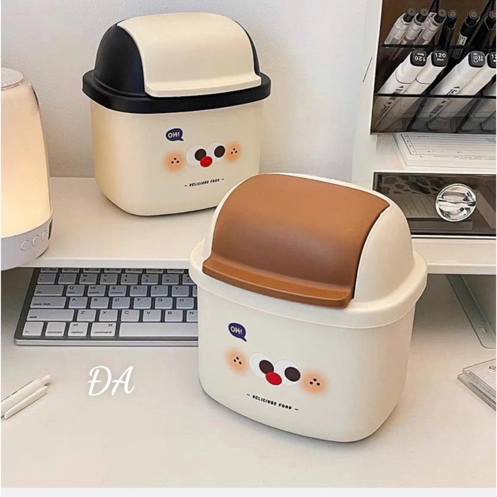 Thùng đựng rác để bàn BDOG 6878 nắp lật cho hộ gia đình có nắp lật