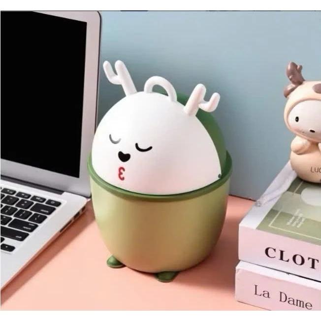 Thùng Rác Mini Để Bàn Nắp Lật Hình Dáng Thỏ Đáng Yêu Với 2 Màu Cute - Thùng Đựng Rác