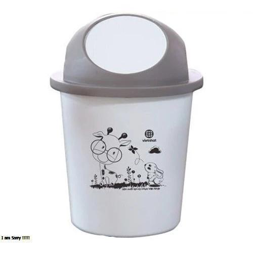 Thùng rác tròn lật thông minh 5306 Việt Nhật - Sọt Rác Lật Tròn Hình Thú Dễ Thương