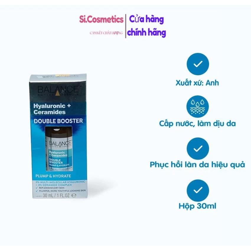 Tinh chất Balance cấp ẩm cho da Active Formula Hyaluronic & Ceramides Double Booster Serum 30ml