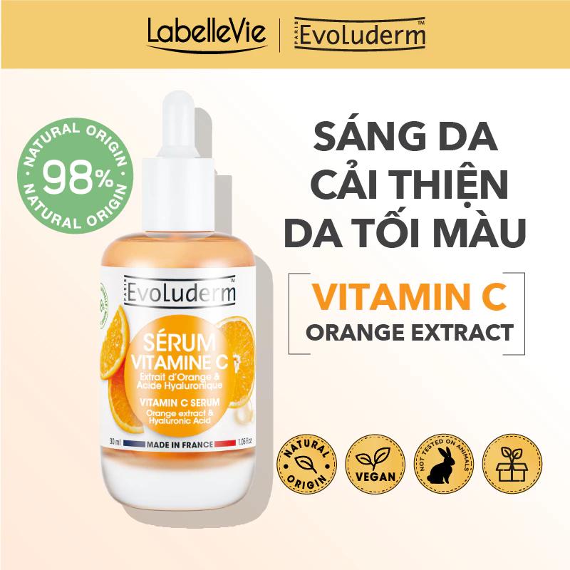 Tinh chất Serum Vitamin C Evoluderm giúp sáng da mờ thâm, dưỡng da mịn màng tươi sáng 30ml