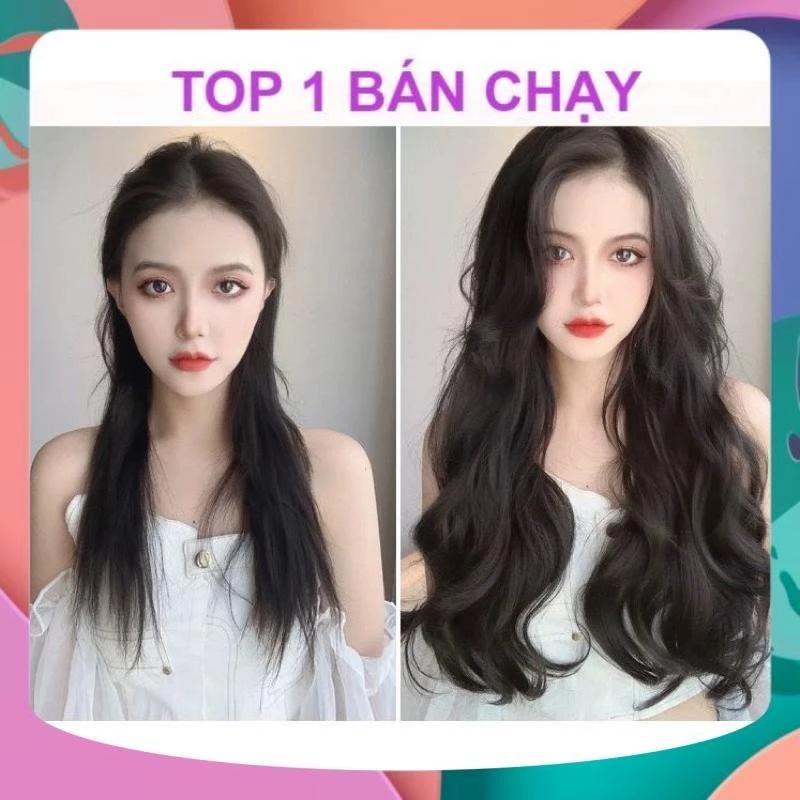 TÓC GIẢ KẸP XOĂN DẢI RỘNG 25CM DÀI 55-60CM LOẠI DÀY DẶN NẶNG 200GRAM (2 LẠNG TÓC)