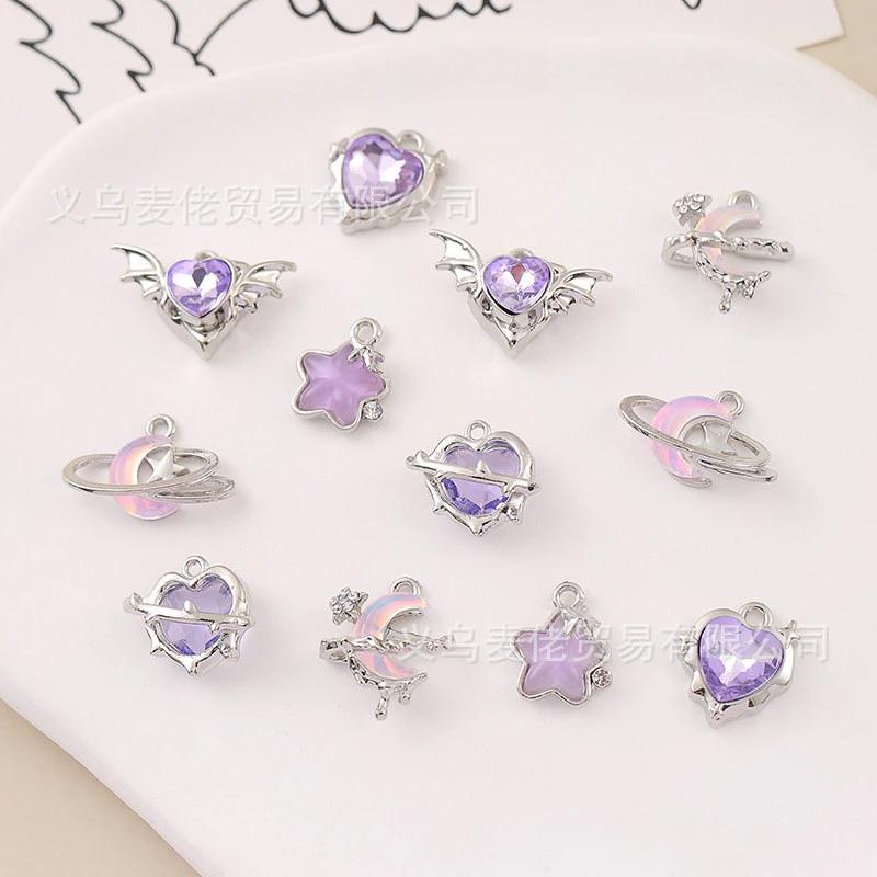 Trang sức kim cương hợp kim màu tím Dream, Mặt dây chuyền làm bằng tay DIY