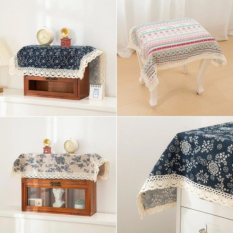 Tủ lạnh hoa đầy màu sắc Khăn trải bàn Thiết bị gia dụng Vải chống bụi