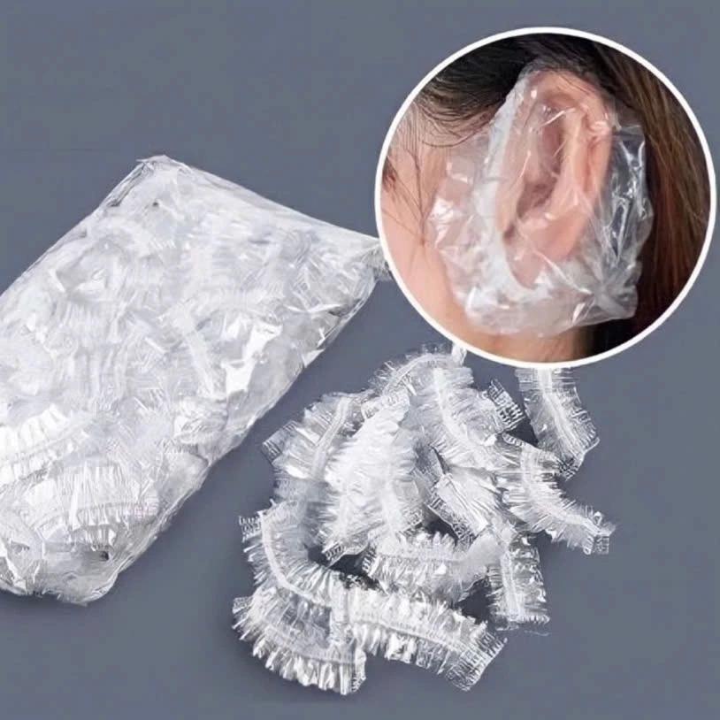 Túi 20 Bọc Nilon Trùm Vành Tai Chống Nước Vào Tai Sử Dụng Cho Tiệm Tóc, Spa Hoặc Dùng Khi Tắm Gội Tại Nhà Rất Tiện Lợi