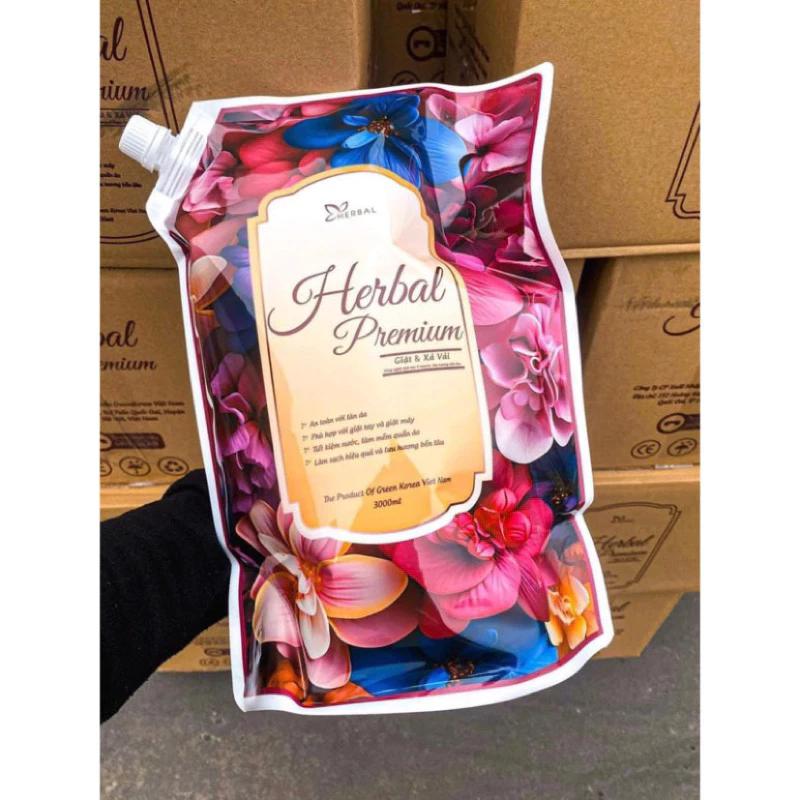 Túi 3000ml Nước Giặt Herbal Premium Hương Nước Hoa Pháp, Lưu Hương Lâu [CHÍNH HÃNG ]