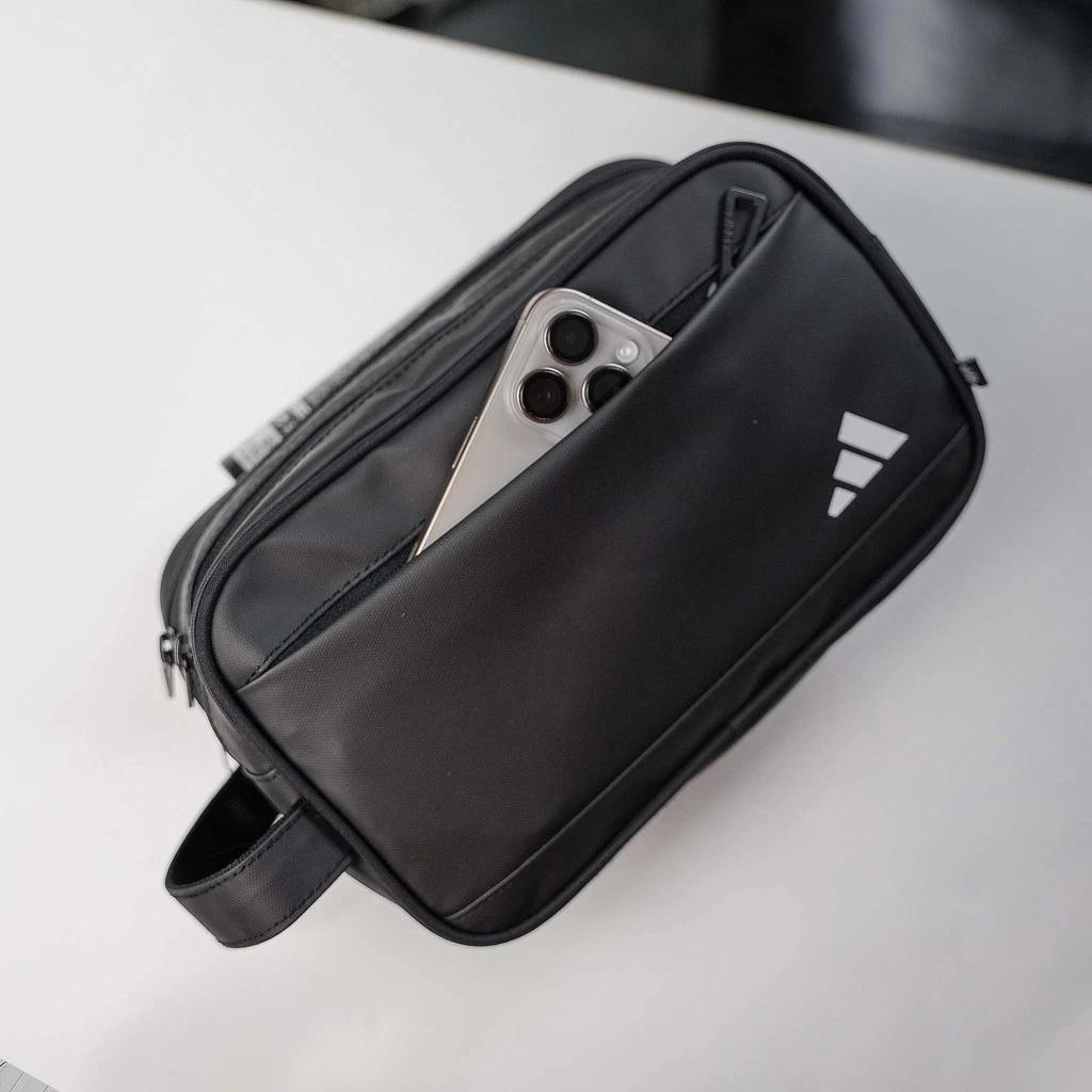 Túi cầm tay Adidas Two-Zip Pouch HS4449, Túi đựng phụ kiện có nhiều ngăn cao cấp chống nước tốt