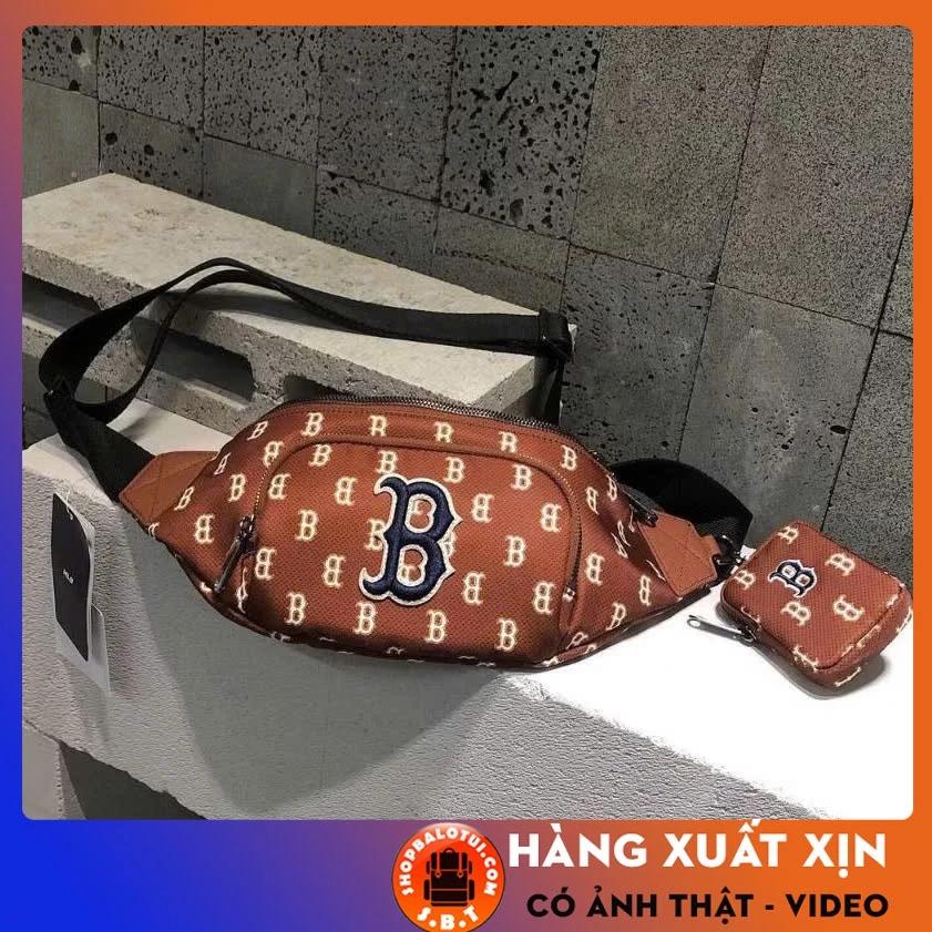 Túi đeo chéo monogram unisex, túi đeo bụng bao tử thiết kế thời trang sang trọng chất vải chống nước