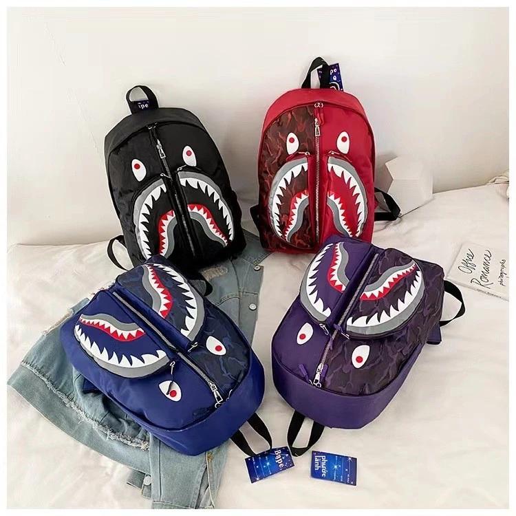 Túi đi học cá mập phong cách mới, Ba lô hợp thời trang BAPE