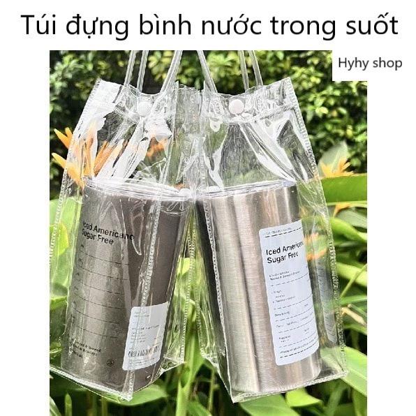 Túi đựng bình nước giữ nhiệt, ly giữ nhiệt trong suốt kích thước 25x10x10cm làm từ nhựa PVC cao cấp