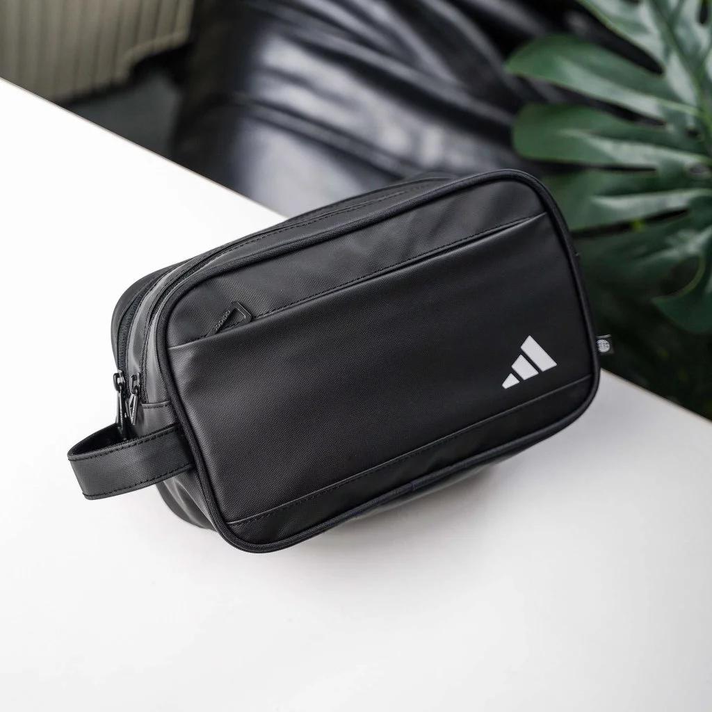 Túi đựng phụ kiện cầm tay Adidas Two-Zip Pouch HS4449, Túi cầm tay có nhiều ngăn chống nước tốt