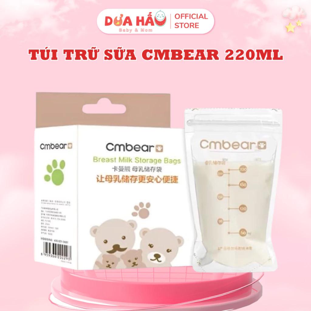 Túi Trữ Sữa CMBEAR 220ml - Hộp 30 Túi, Khóa Túi Zip An Toàn, Tiệt Trùng, Chất Lượng Cao - Đựng Sữa Mẹ Đựng Sữa Bột