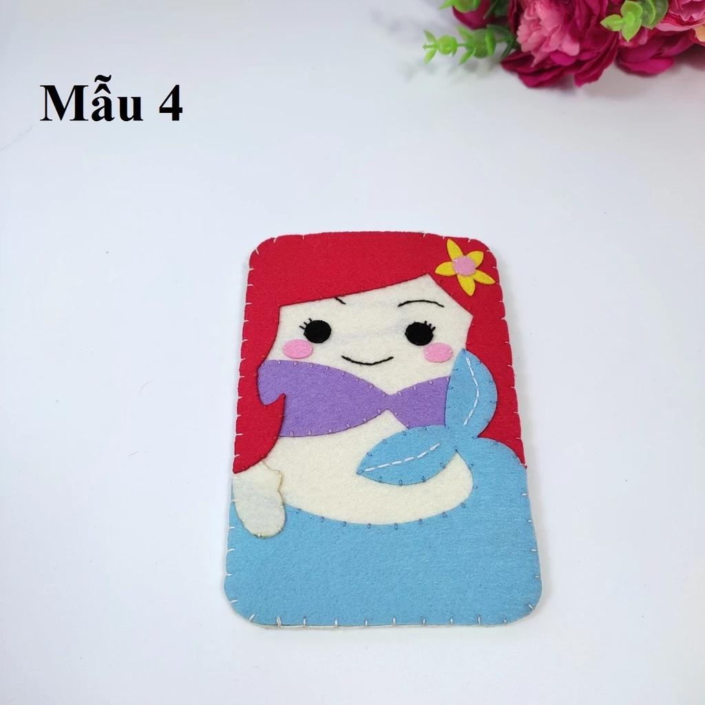 Túi vải nỉ, ví tiền vải nỉ món quà tặng độc đáo đơn giản phối hình họa tiết dễ thương, độc nhất Pinky Shop mã TTVN01
