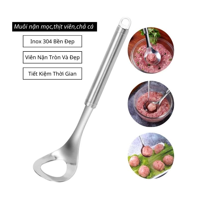 Vá nặn thịt viên, chả cá viên, nặn mọc tròn đa năng bằng inox