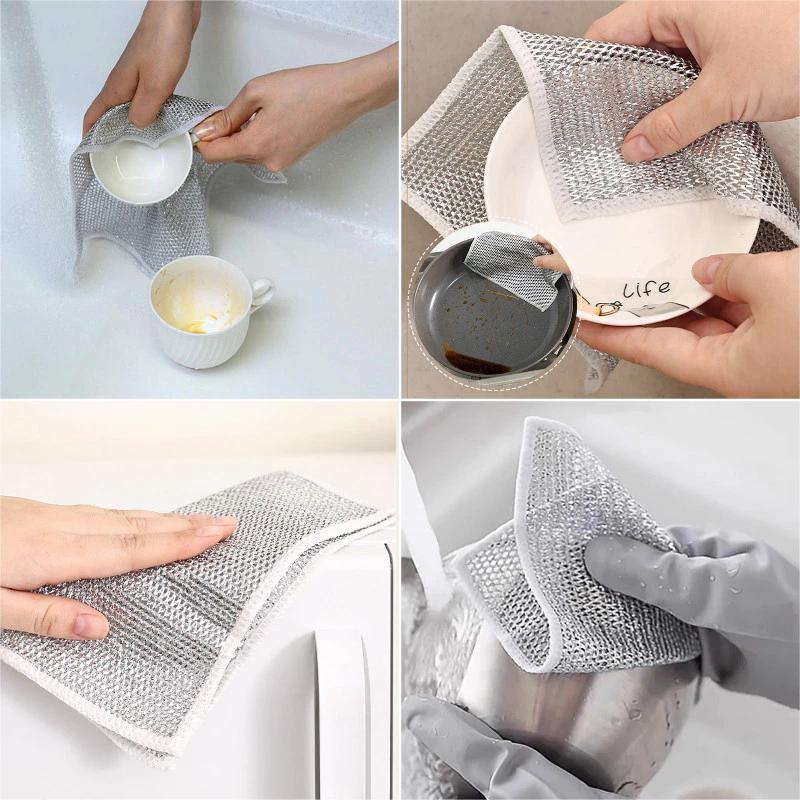 Vải rửa chén sáng tạo Vải làm sạch gia đình Khăn rửa chén nhà bếp Nylon