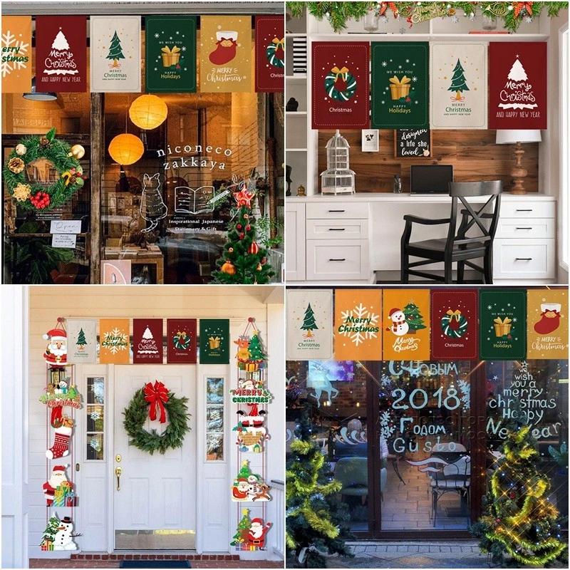 Vải treo Giáng sinh Họa tiết cây thông Noel Treo trang trí không khí lễ hội