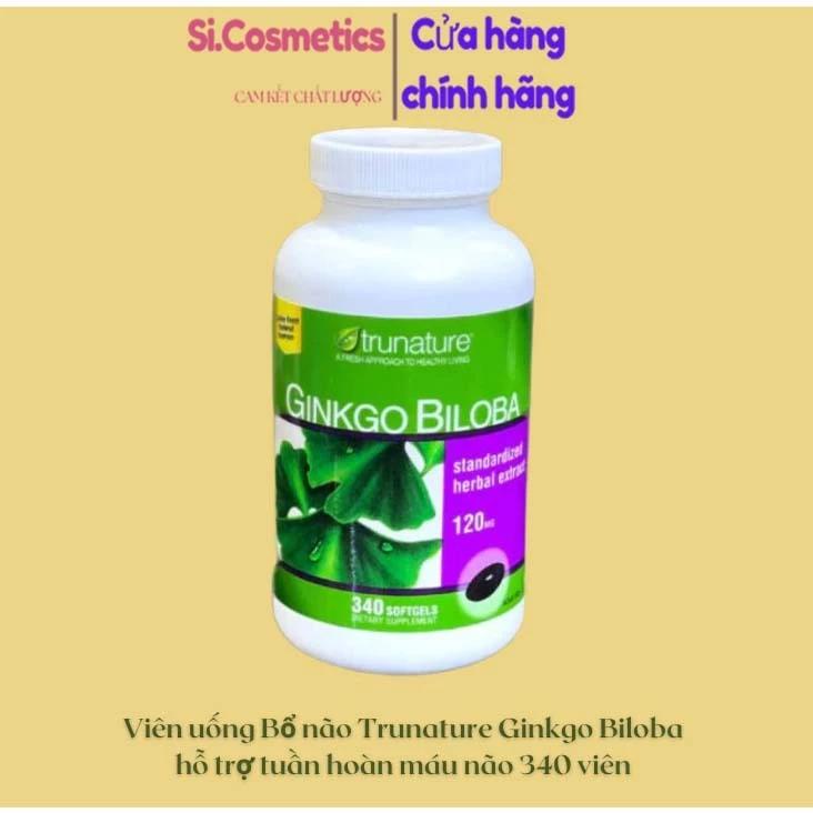 Viên uống Bổ não Trunature Ginkgo Biloba hỗ trợ tuần hoàn máu não 340 viên của Mỹ