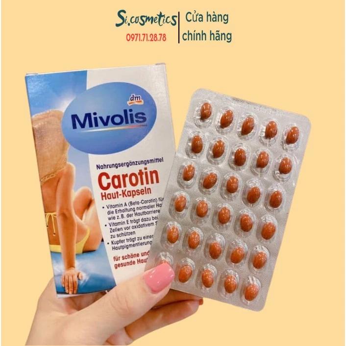 Viên Uống Chống Nắng Mivolis Carotin, hộp 60 viên của Đức