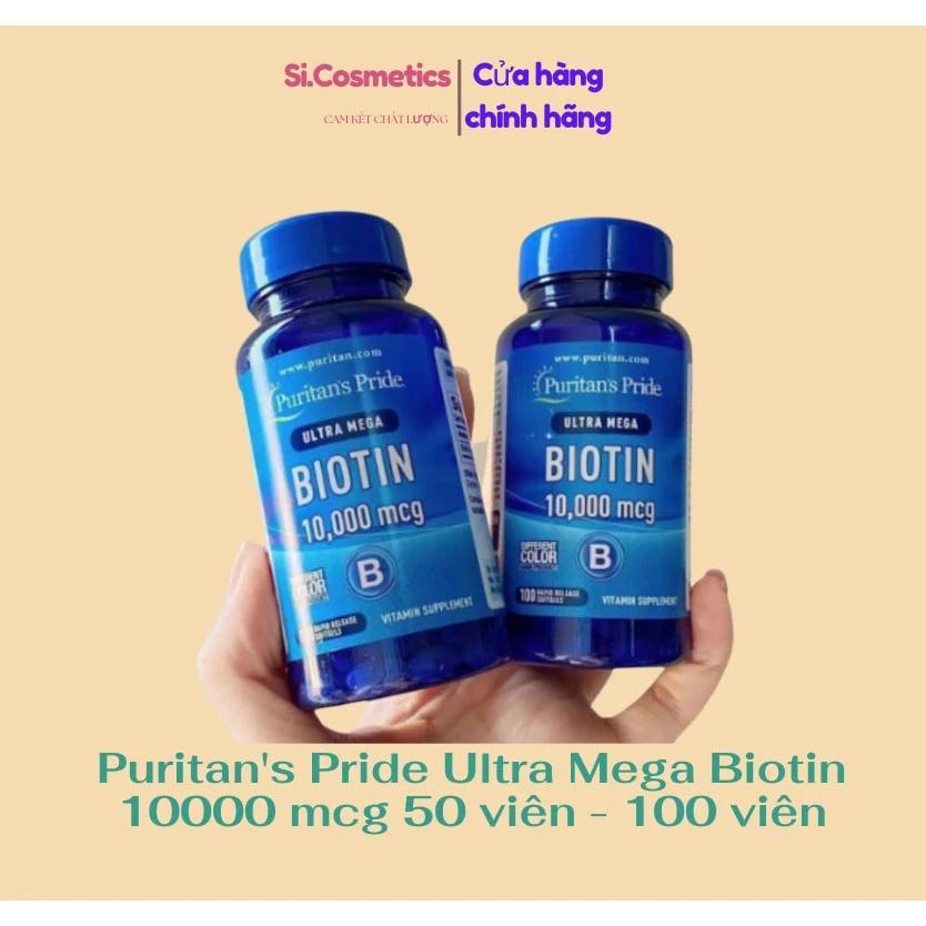 Viên uống giúp mọc tóc, giảm rụng tóc Puritan's Pride Ultra Mega Biotin 10000 mcg 50 viên - 100 viên của Mỹ