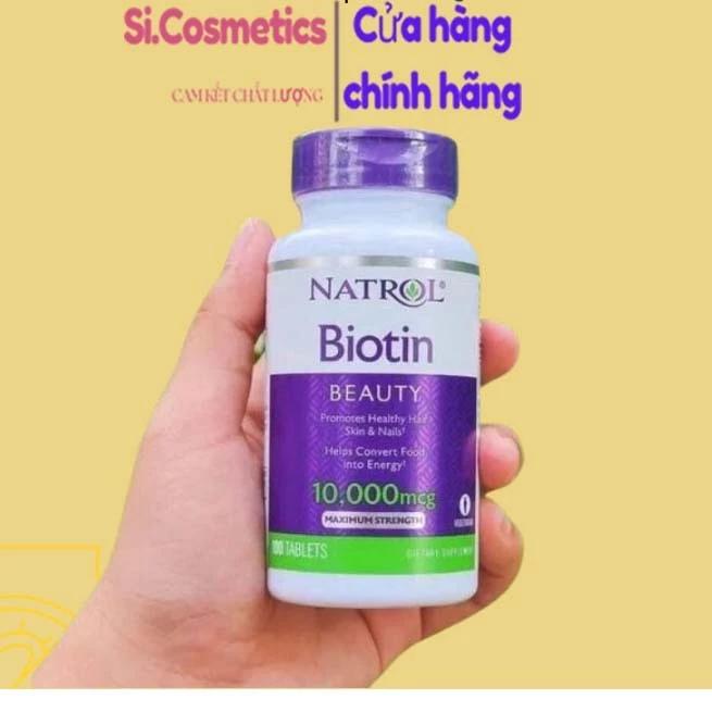 Viên uống Natrol Biotin 10000 Mcg 100 Viên Của Mỹ Biotin 10.000 mcg hong1008 hỗ trợ tóc và móng