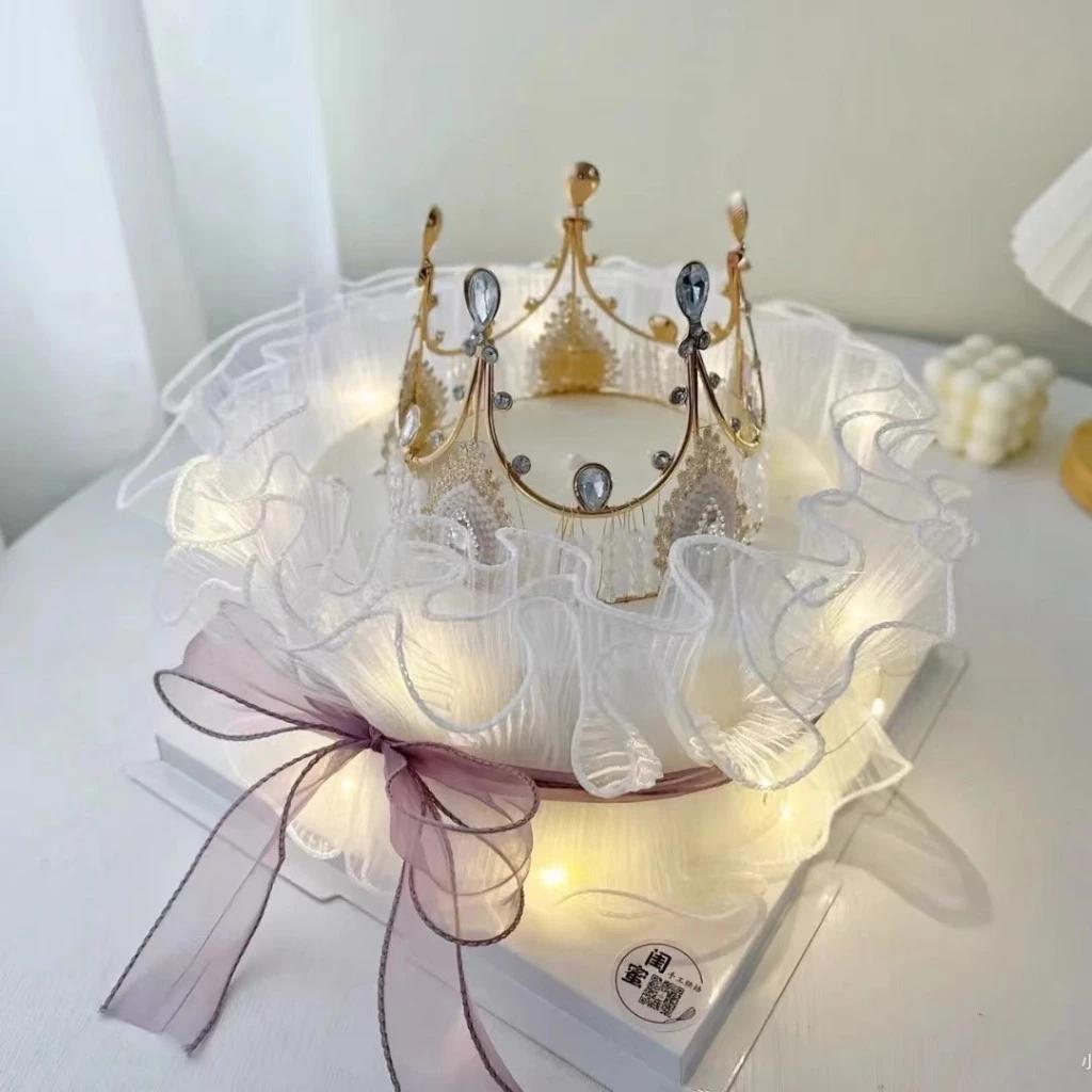Voan Lưới quấn bánh sinh nhật 1.8m x 13cm,Phụ Kiện Trang Trí Bánh Kem Sinh Nhật,Cuộn Nơ Voan, Cuộn Thành Bánh
