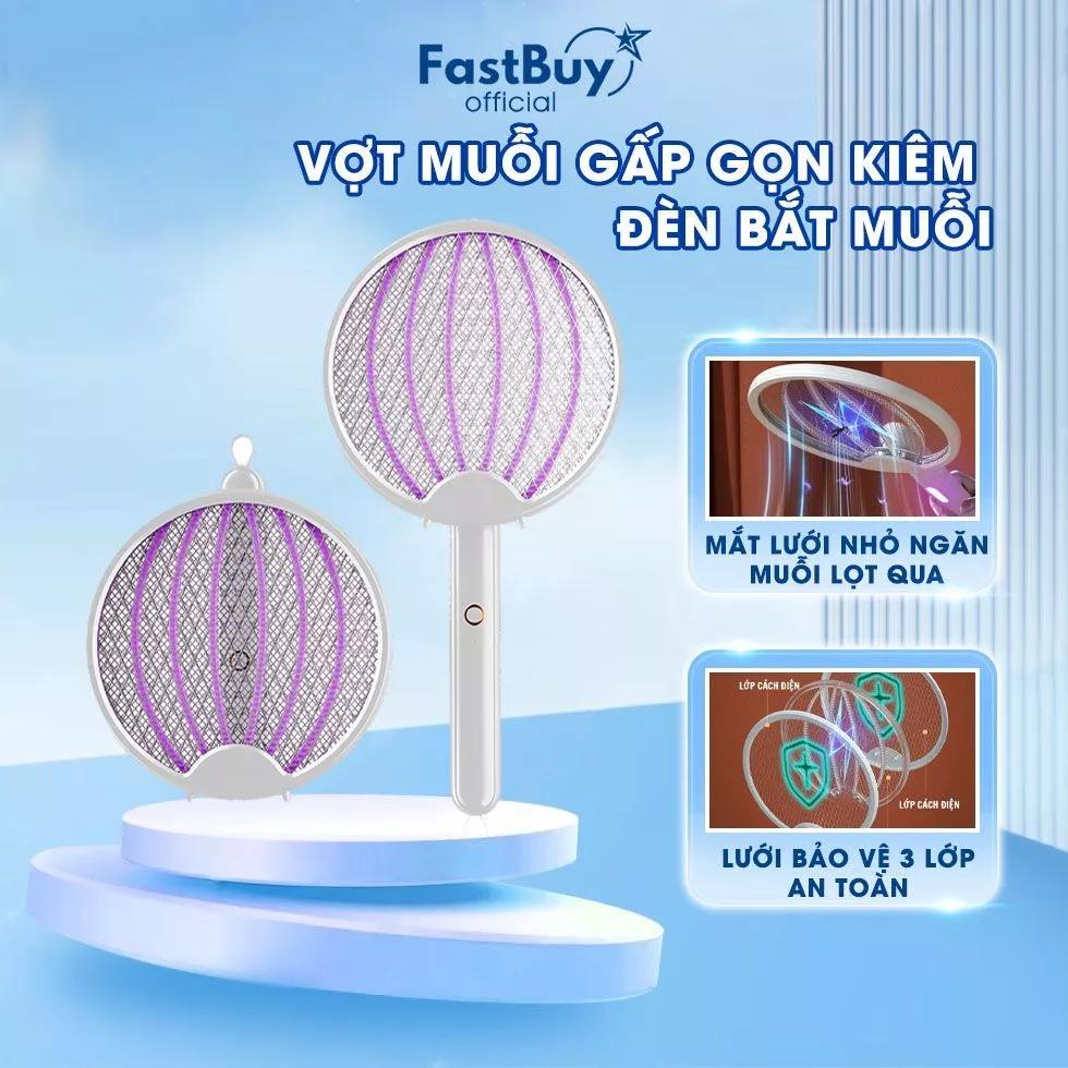 Vợt Muỗi Gấp Gọn Kiêm Đèn Bắt Muỗi 2 in 1 Thông Minh, Đèn Bắt Muỗi Tự Động Ban Đêm Gấp Gọn Đa Năng