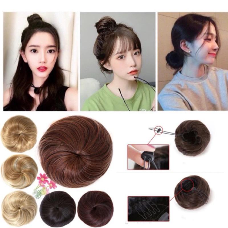 [XẢ HÀNG SALE MẠNH] BÚI TRÒN TÓC GIẢ HÀNG TƠ CAO CẤP