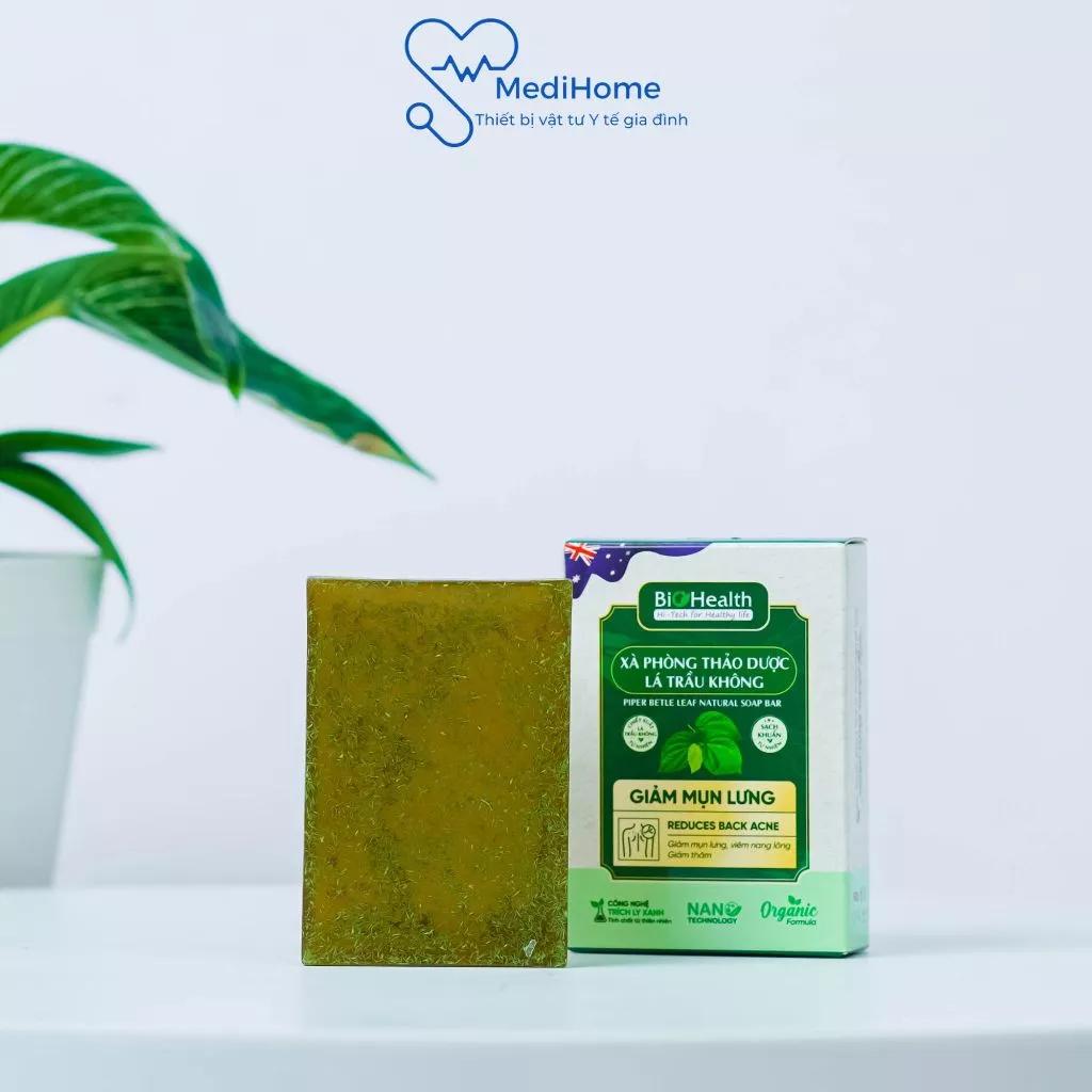 Xà phòng thảo dược lá trầu không 100gr, diệt khuẩn hữu cơ giảm mụn lưng