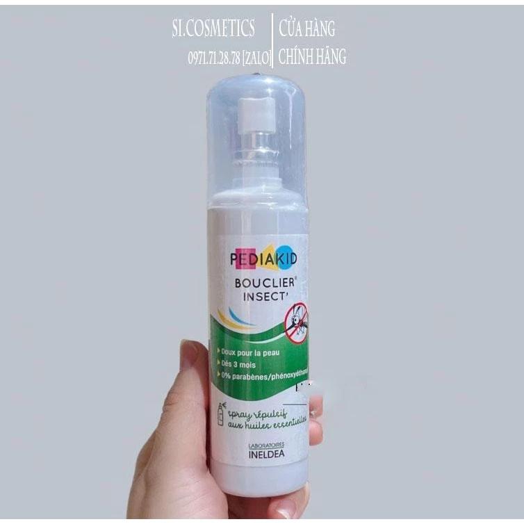 Xịt muỗi côn trùng (100ml) bảo vệ làn da giảm ngứa cho bé trên 3 tháng tuổi Pediakid Bouclier Insect Spray, Pháp
