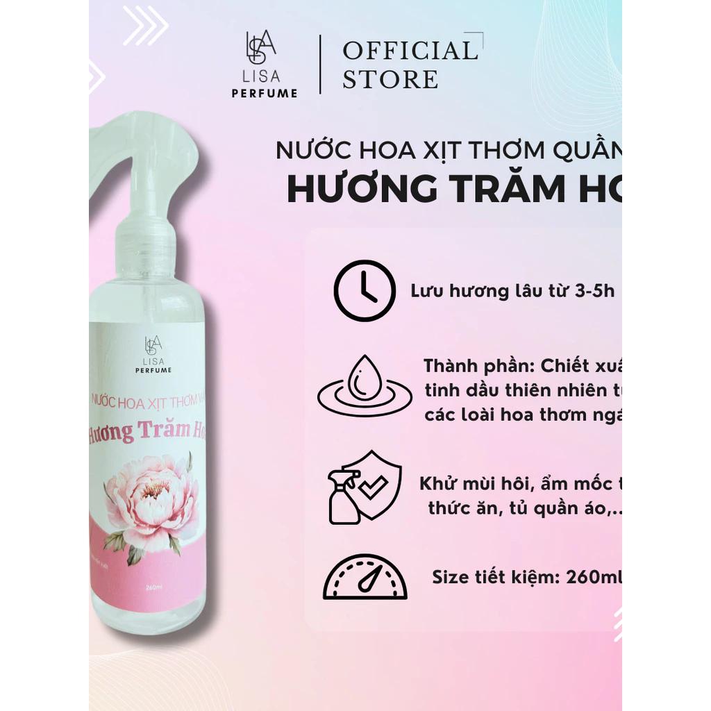 XỊT QUẦN ÁO LISAPERFUME CHÍNH HÃNG TẶNG [2 NƯỚC HOA 10ML] giảm các yếu tố tạo mùi trên quần áo